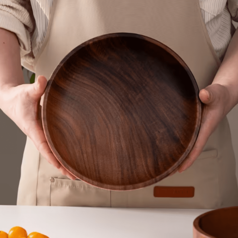 LDQ Acacia Wood Bowl, a Stylish Container for Snacks And Salads, Perfect for Serving Fruits And Greens, Featuring a Smooth Natural End Suitable for Both Casual And Formal Occasions