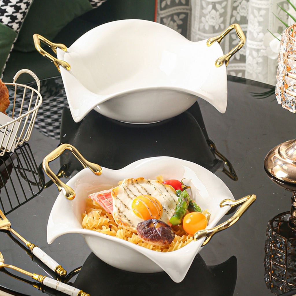 Ceramic Novelty Salad Bowl Ceramic Handcrafted Salad Bowl - Novelty Design, Perfect for Home & Restaurant Use