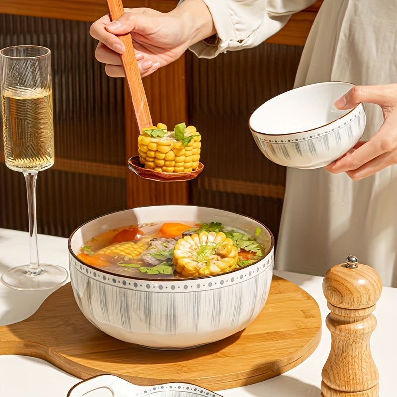 24\u002F45pcs Ceramic Tableware Set, Simple And High-end, with Edge Line Design, Including Rice Bowl, Flavor Dish, Plate, Soup Bowl, Can Hold Rice, Salad, Turkey And Other Food, Suitable for Kitchen, Restaurant, Hotel, Christmas, New Year Gifts