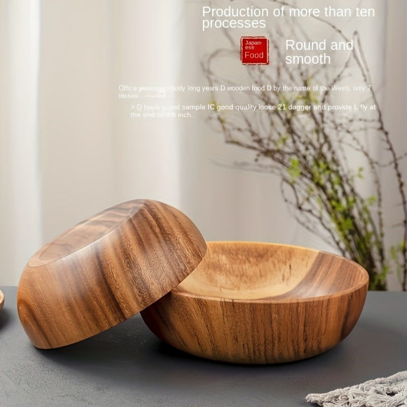 LDQ Acacia Wood Bowl, a Stylish Container for Snacks And Salads, Perfect for Serving Fruits And Greens, Featuring a Smooth Natural End Suitable for Both Casual And Formal Occasions