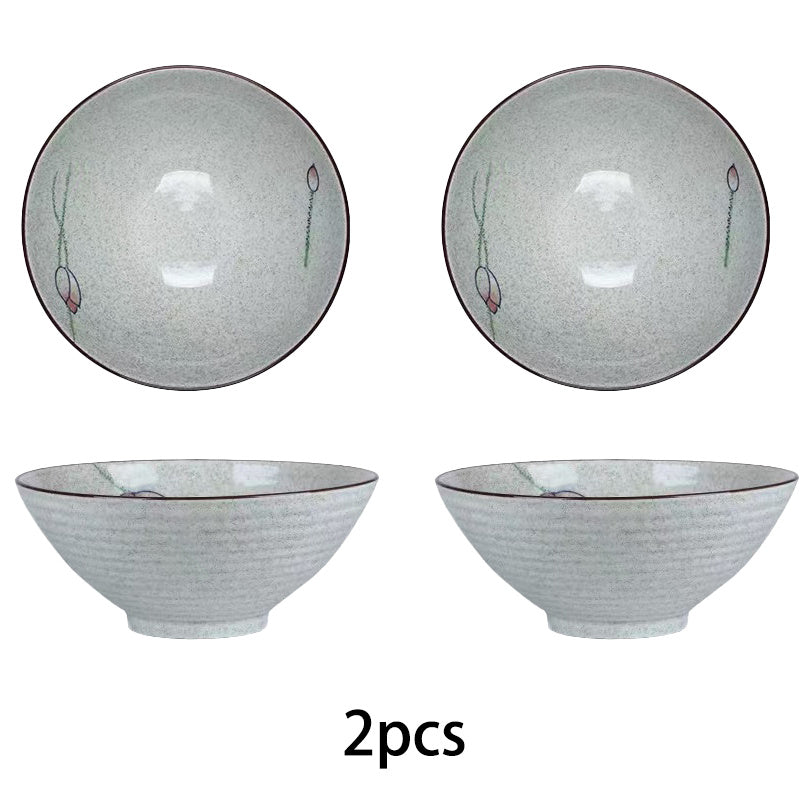 2pcs Large Japanese Ceramic Ramen Bowls with Underglaze Color - Heavy-Duty Soup Noodle Bowls Suitable for Home, Restaurants, Ramen, Housewarming Gifts & Japanese Dining Parties