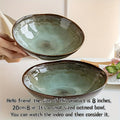 2pcs 8-Inch\u002F30.43oz Unique Ceramic Salad Bowls - Irregular Glaze Design, Perfect for Noodles and Cakes, Adds Vibrancy to Meals, Ideal for Restaurants and Home Use