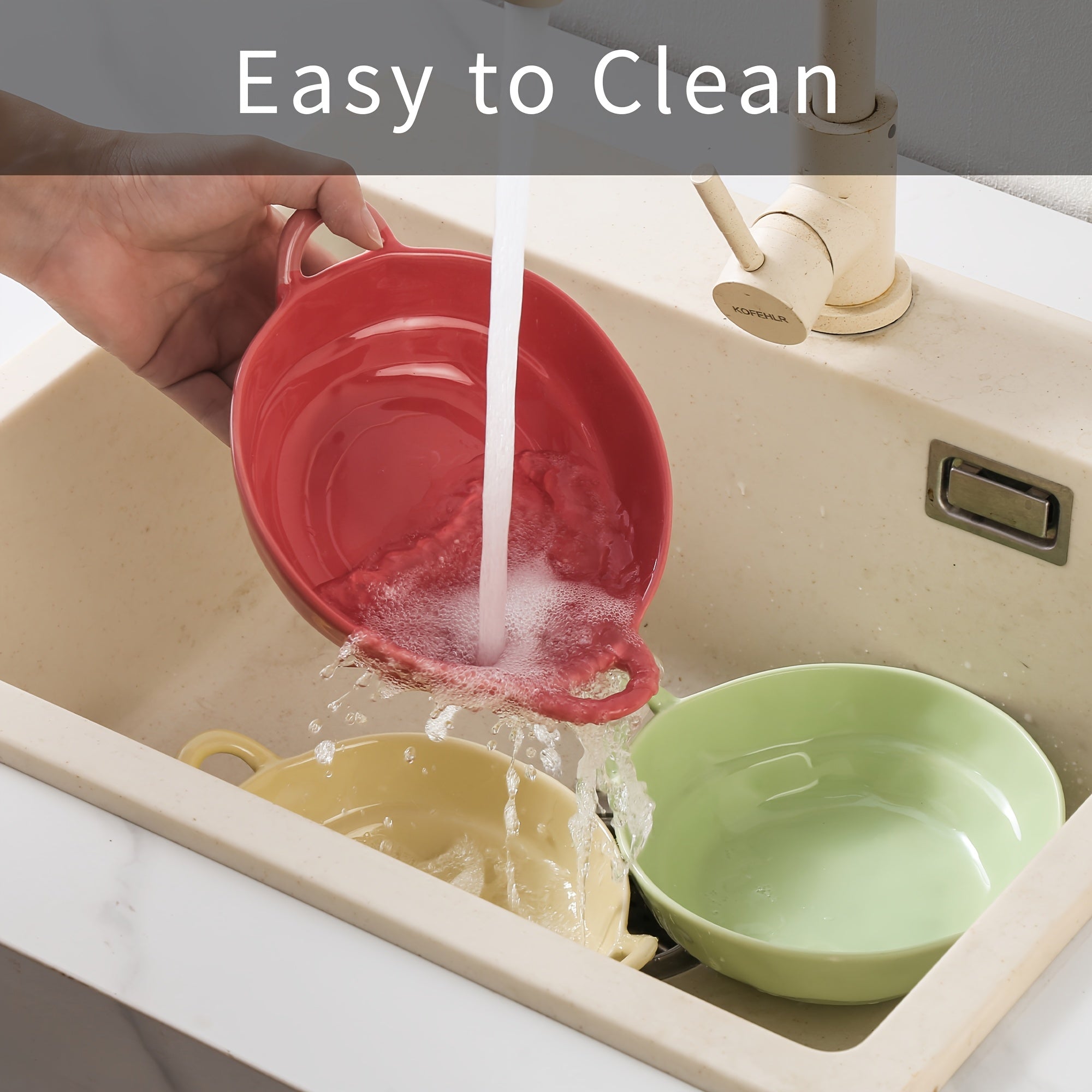 6pcs TAUFIKT Ceramic Bowls with Double Ear Handles | Durable & Versatile for Soup, Salad, Noodles, Fruit - Oven Safe, Round Shape, Ideal for Home and Restaurant, Perfect for Christmas, Valentine'S Day, Thanksgiving, New Year Gatherings