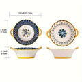 2pcs set of Nordic style ceramic salad bowls, soup bowls with handles, noodle bowls, ramen bowls, fruit bowls