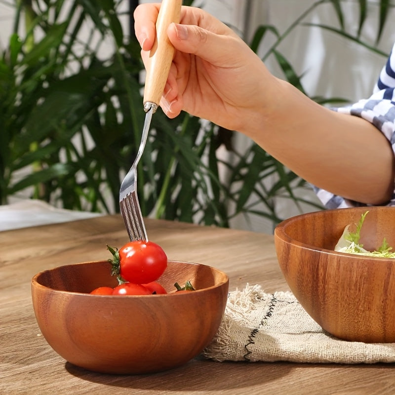 LDQ Acacia Wood Bowl, a Stylish Container for Snacks And Salads, Perfect for Serving Fruits And Greens, Featuring a Smooth Natural End Suitable for Both Casual And Formal Occasions