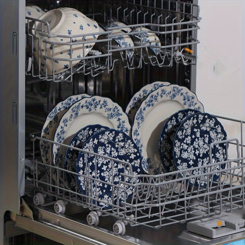 2pcs Blue And White Ceramic Pasta Plate Set - 10.6-Inch Steak Plate, Suitable for Pasta, Desserts, Main Courses, Steak, And Fruits - Perfect for Christmas And Halloween Festive Dining, Ideal for Both Western And Chinese Restaurants, Home Kitchens