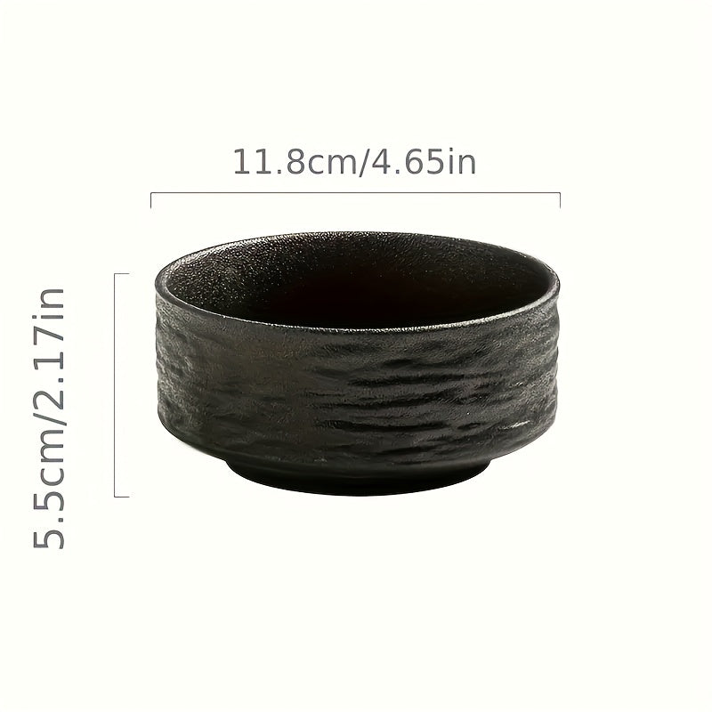 2pcs Rock-patterned Bowl, Hotel-specific Ceramic Bowl, High-end And Simple Style Rice Bowl, Hot Bowl, Snack Bowl, Dessert Bowl, Black + White, Deep-mouthed Ceramic Bowl, Simple And Creative Household Tableware That Can Be Heated In A Microwave