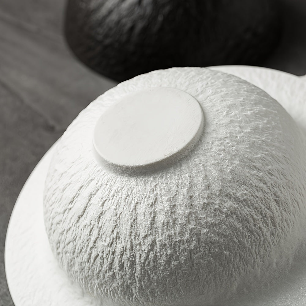 1pc Elegant Planet Design Ceramic Serving Bowl with Textured Lid - Round Food-Grade Dish for Salads, Appetizers, Main Meals - Home and Restaurant Use