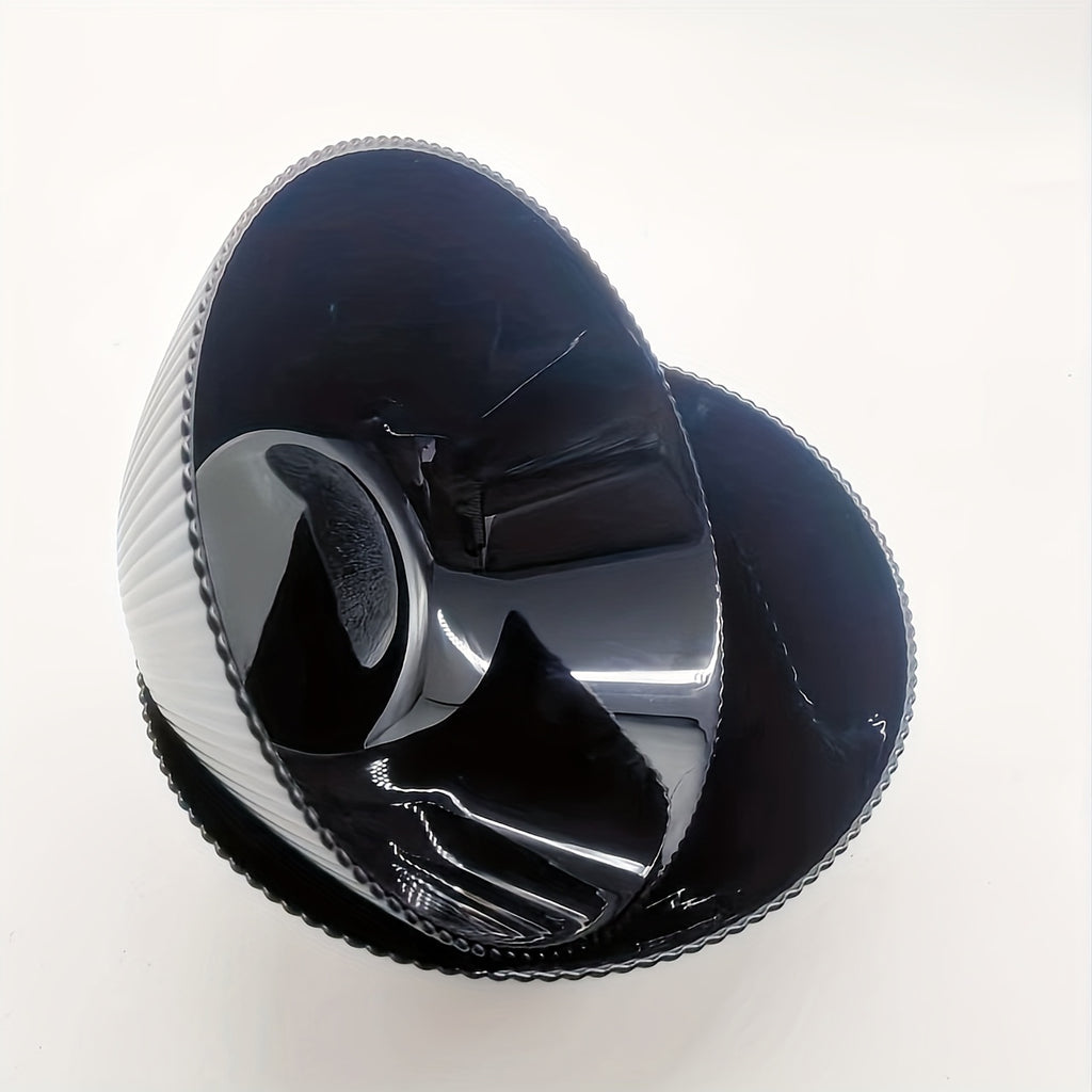 4pcs Salad Bowl Set, 66oz White Salad Bowls (2pcs) and 30oz Black Salad Bowls (2pcs), Striped Design Thickened Glass Material, Suitable for Salad Bowls, Soup Bowls, Breakfast Oatmeal Bowls, Multifunctional Kitchen Tableware