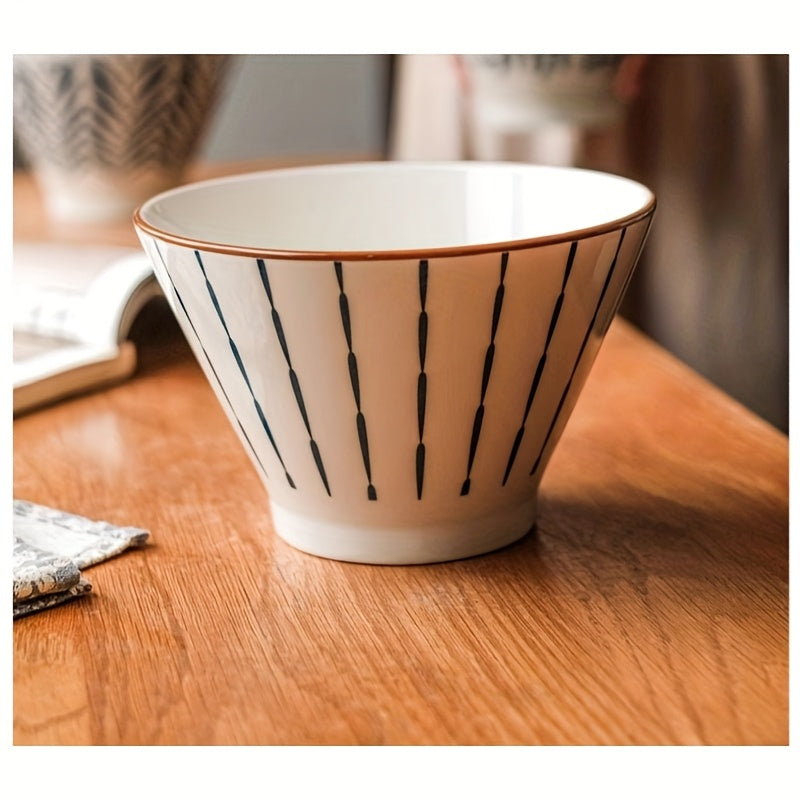 Set of Four 5-Inch Ceramic Bowls in a Japanese Gradient Blue Design, Suitable for Soup, Noodles, And Cereal, And Safe for Both Microwave And Dishwasher Use