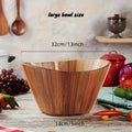 Spacious Acacia Wave Salad Bowl, a Handcrafted Wooden Bowl Perfect for Serving Vegetables, Fruits, And More - a Stylish Addition to Modern Rustic Home Decor