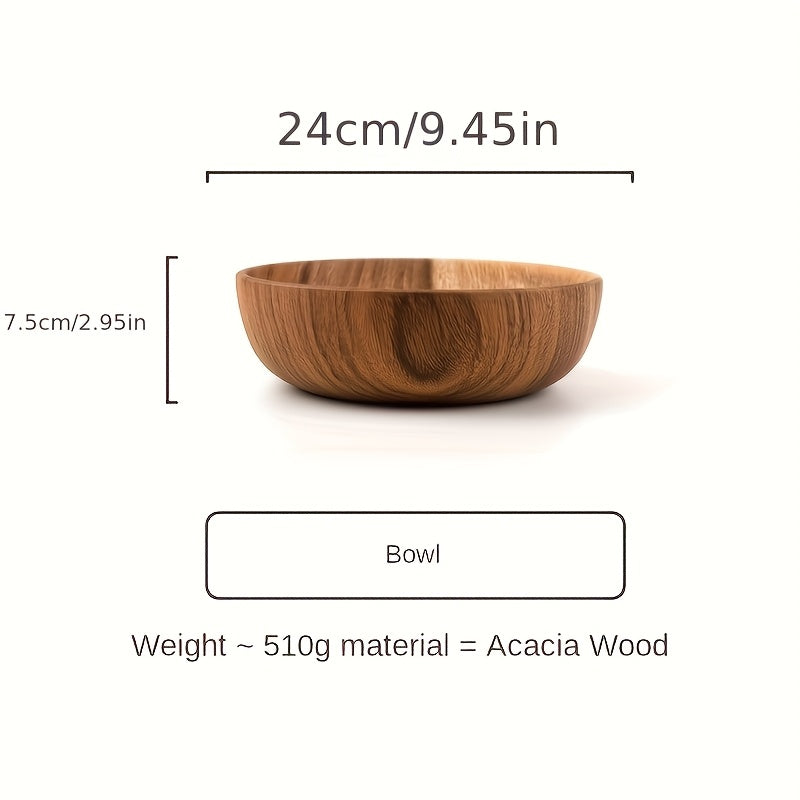 LDQ Acacia Wood Bowl, a Stylish Container for Snacks And Salads, Perfect for Serving Fruits And Greens, Featuring a Smooth Natural End Suitable for Both Casual And Formal Occasions
